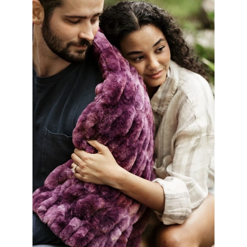 Minky Couture Grande Purple Plush Blanket 60x84 New With Tags Luxury